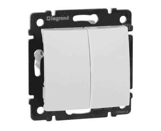 Переключатель двухклавишный на 2 направления Legrand Valena 10A 250V белый 774408