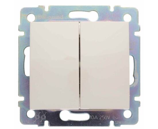 Переключатель кнопочный двухклавишный Legrand Valena слоновая кость 774118