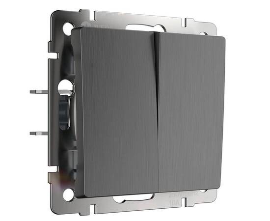 Выключатель Werkel двухклавишный проходной графит рифленый W1122004 4690389158483