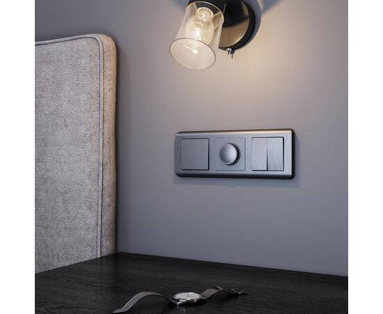 Выключатель Werkel двухклавишный проходной графит рифленый W1122004 4690389158483, изображение 4