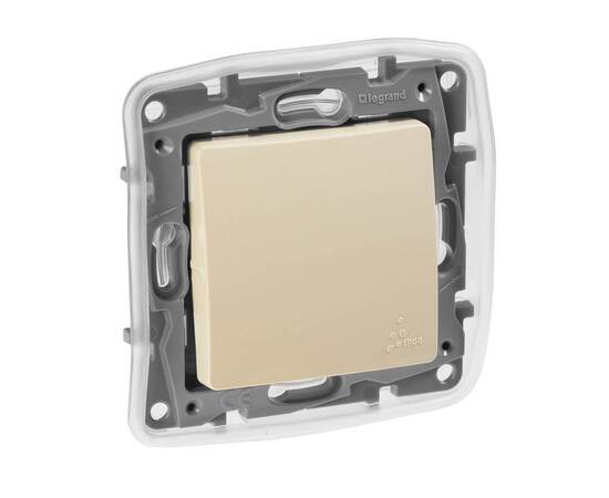 Выключатель 1-но клавишный с 2-х мест (переключатель) ip44, слоновая кость