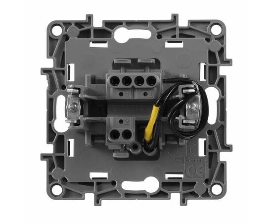 Выключатель 1-но клавишный с 2-х мест (переключатель) с подсветкой, алюминий, изображение 3