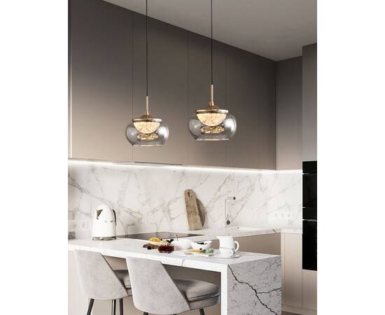 Подвесной светильник Delight Collection MT9128-1H gold/smoke, изображение 7