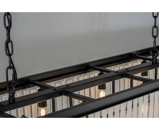 Подвесная люстра Delight Collection 1920s Odeon KR0387P-10C/P black/frost, изображение 2