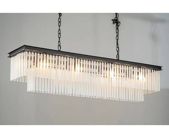 Подвесная люстра Delight Collection 1920s Odeon KR0387P-12C/P black/frost, изображение 2