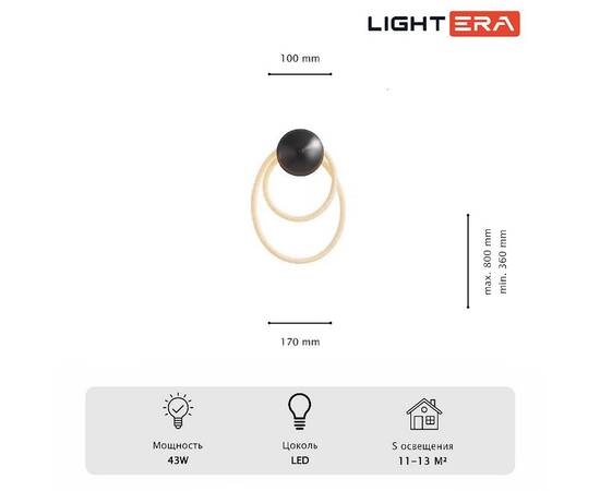 Настенный светильник Lightera Tura LE103W-47BB STAINLESS, изображение 5