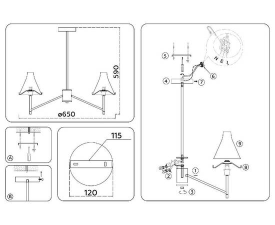 Люстра на штанге Ambrella Light High Light Modern LH57123, изображение 6