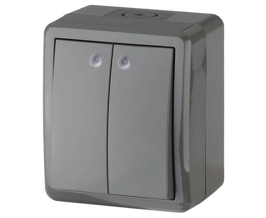 Выключатель двойной с подсветкой Эра 11-1405-03 Б0020678