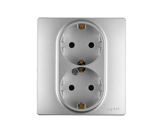 Розетка двойная с/з со шторками Legrand Inspiria 673757, изображение 2