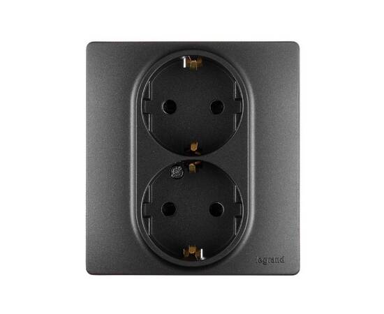 Розетка двойная с/з со шторками Legrand Inspiria 673758, изображение 2