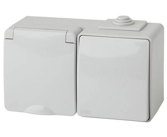 Блок розетка + выключатель Эра 11-7601-03 Б0035993