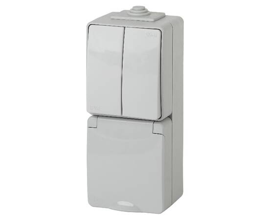 Блок розетка + выключатель двойной Эра 11-7608-03 Б0035999