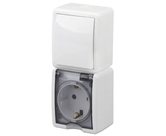 Блок розетка + выключатель Эра 11-7407-01 Б0036004