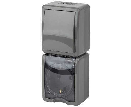 Блок розетка + выключатель Эра 11-7407-03 Б0036005