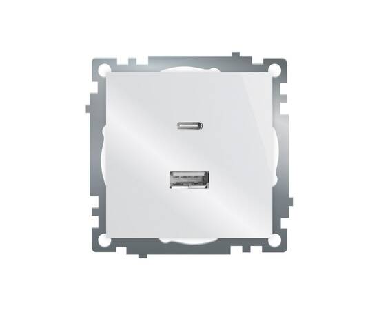 Розетка 2-местная USB + type C Stekker Катрин GLS10-7116-01 50051