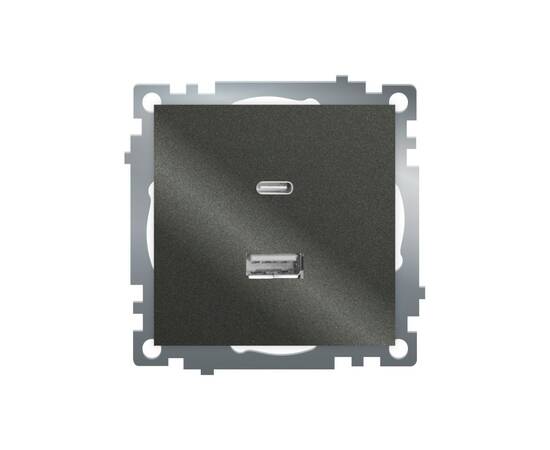 Розетка 2-местная USB + type C Stekker Катрин GLS10-7116-06 50052