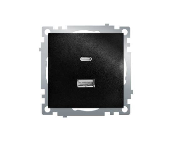 Розетка 2-местная USB + type C Stekker Катрин GLS10-7116-05 50055