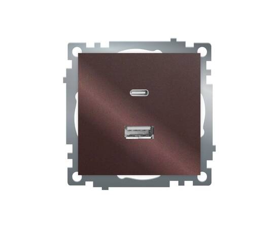 Розетка 2-местная USB + type C Stekker Катрин GLS10-7116-04 50057