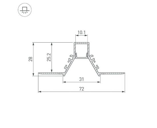 Алюминиевый профиль Arlight COMFORT10-V-FANTOM-2000 WHITE 052538, изображение 3