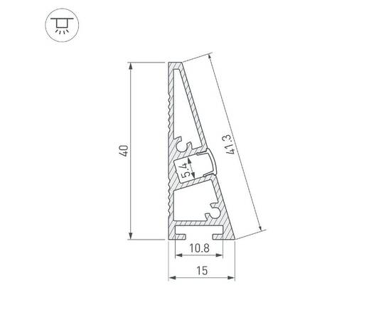 Алюминиевый профиль Arlight PLINTUS-H40-2000 BLACK 052398, изображение 3