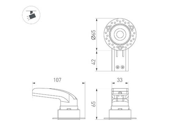 Встраиваемый светильник Arlight MS-RIALTO-TRIMLESS-R40-9W Warm2700 054472, изображение 4