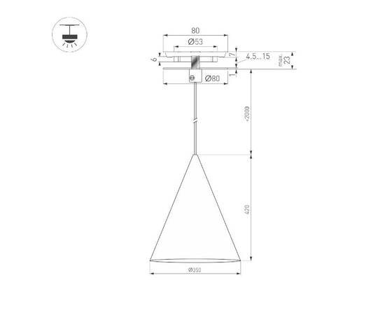 Подвесной светильник Arlight SP-MAKOTO-R350-14W Warm2700 054406, изображение 3