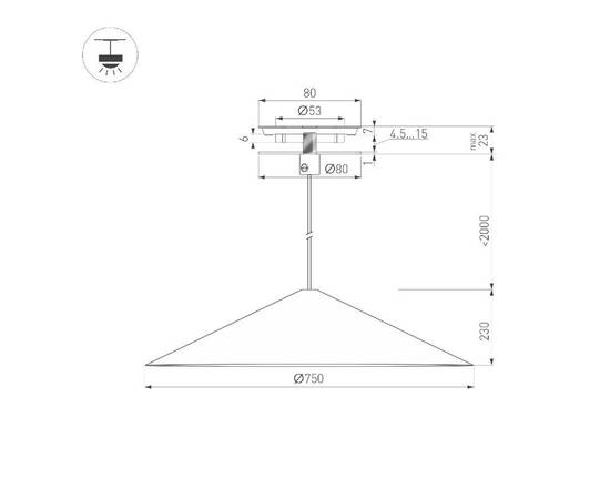 Подвесной светильник Arlight SP-MAKOTO-R750-14W Warm2700 054408, изображение 3