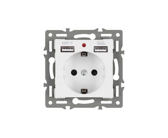 Механизм розетки с USB зарядкой Arlight SCT-MUAA-PL-WH (250V, 16A) 043733, изображение 3