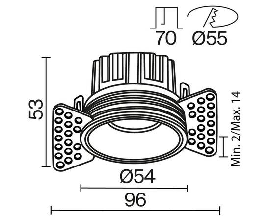 Встраиваемый светильник Maytoni Round DL058-7W2.7K-TRS-W, изображение 3