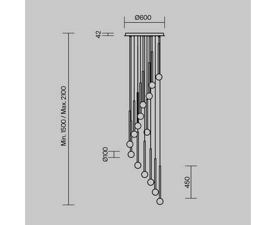 Каскадная люстра Maytoni Bubble dream MOD383PL-L40BBS3K, изображение 8