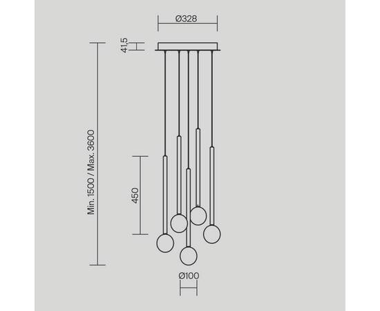 Каскадная люстра Maytoni Bubble dream MOD383PL-L16BBS3K, изображение 6