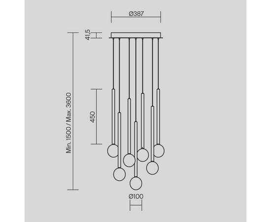 Каскадная люстра Maytoni Bubble dream MOD383PL-L20BBS3K, изображение 6