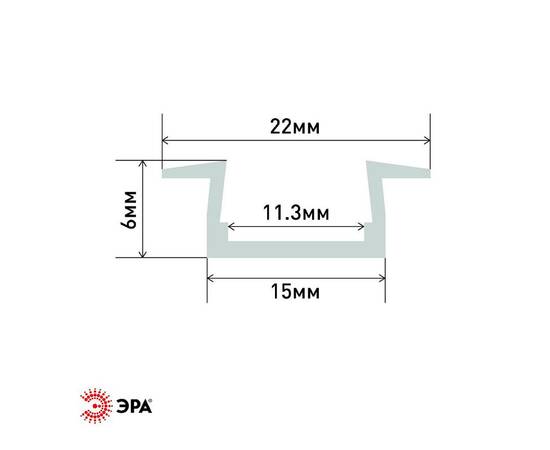 Врезной анодированный профиль Эра 2206-1 Б0039440, изображение 2