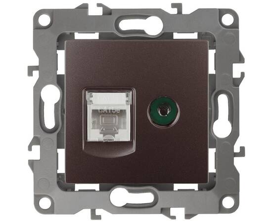 Розетка комбинированная RJ45+TV Эра 12-3110-13 Б0027448