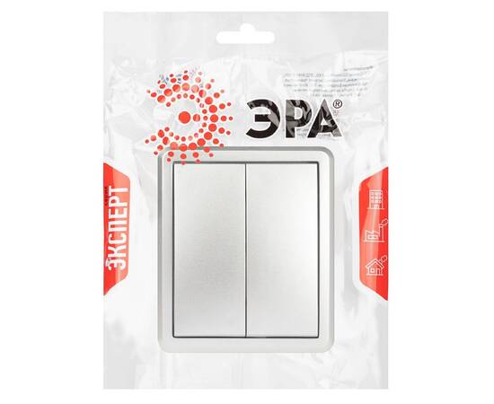Выключатель двойной с подсветкой Эра Эксперт 11-1205-03 Б0063001, изображение 3