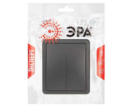 Выключатель двойной с подсветкой Эра Эксперт 11-1205-05 Б0063021, изображение 3