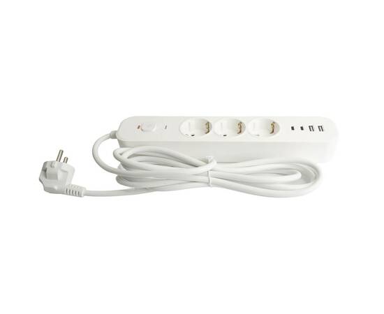 Сетевой фильтр 3-местный с/з и 2 USB-A+2 Type-C 3 Stekker Nova HM21-31-05 50101, изображение 7