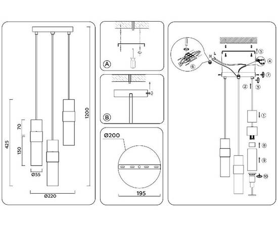 Подвесной светильник Ambrella Light High Light Heigh Light LH55102, изображение 6