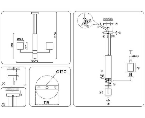 Подвесная люстра Ambrella Light High Light Heigh Light LH56011, изображение 7
