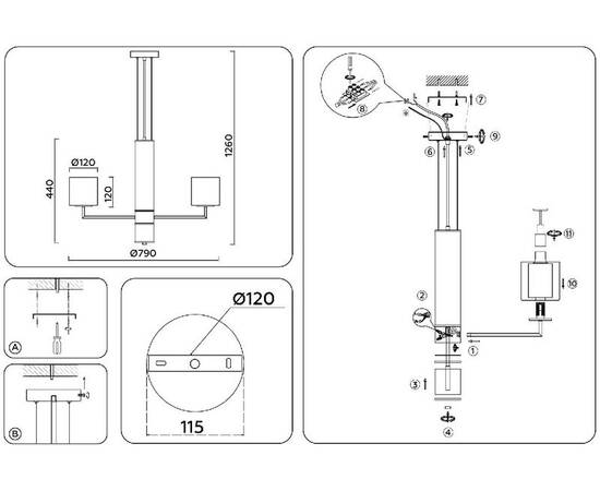 Подвесная люстра Ambrella Light High Light Heigh Light LH56013, изображение 7