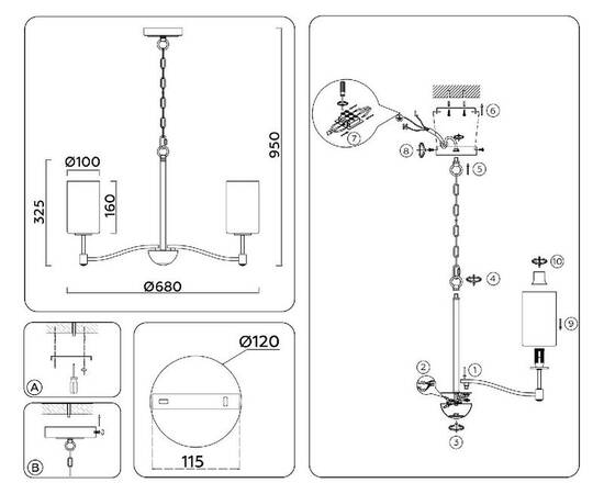Подвесная люстра Ambrella Light High Light Heigh Light LH56053, изображение 7