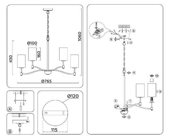 Подвесная люстра Ambrella Light High Light Heigh Light LH56054, изображение 8