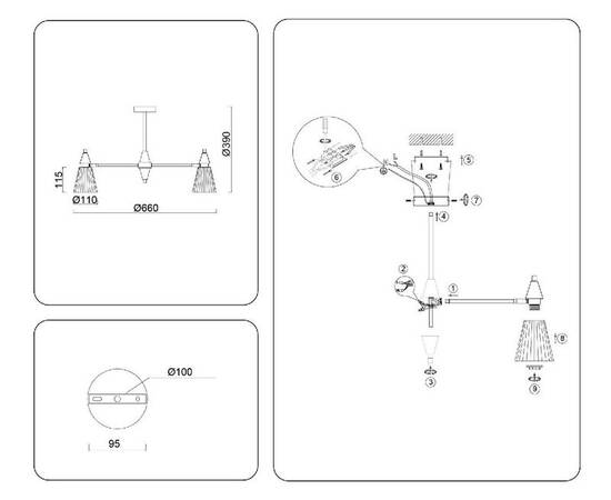 Люстра на штанге Ambrella Light High Light Heigh Light LH58114, изображение 6