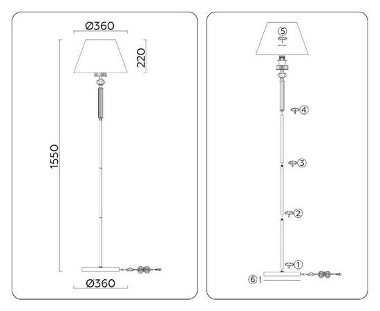 Торшер Ambrella Light High Light Heigh Light LH71028, изображение 7