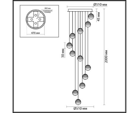 Каскадная люстра Odeon Light L-vision Sono 5100/60L, изображение 5