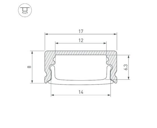 Профиль Arlight LINE-1708-2000 WHITE 044234(1), изображение 2
