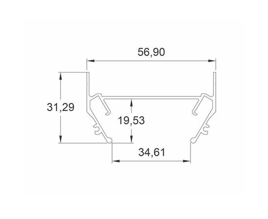 Закладной профиль для натяжного потолка Denkirs TR3050-AL, изображение 4