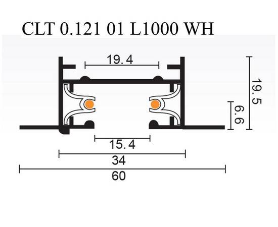 Шинопровод встраиваемый однофазный Crystal Lux CLT 0.121 01 L1000 WH, изображение 2