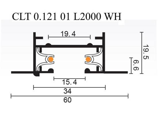 Шинопровод встраиваемый однофазный Crystal Lux CLT 0.121 01 L2000 WH, изображение 2