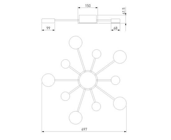 Потолочная светодиодная люстра Eurosvet Nitrino 90242/10 хром, изображение 2